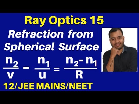 Ray Optics 15 : Refraction from Spherical Surfaces - Formula - Derivation and Numericals JEE/NEET Video