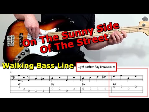 "On The Sunny Side Of The Street" 🎤 Walking Bass Line 🎵 Bass Guitar Lesson 🎸