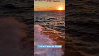 Carnival Venezia sunset over the Atlantic Ocean. #solotravel #travel #cruiseline #carnival #sunset