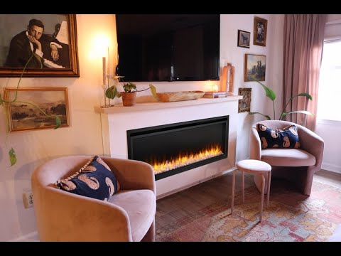 SimpliFire 50" Allusion Platinum Linear Electric Fireplace (SF-ALLP50-BK)