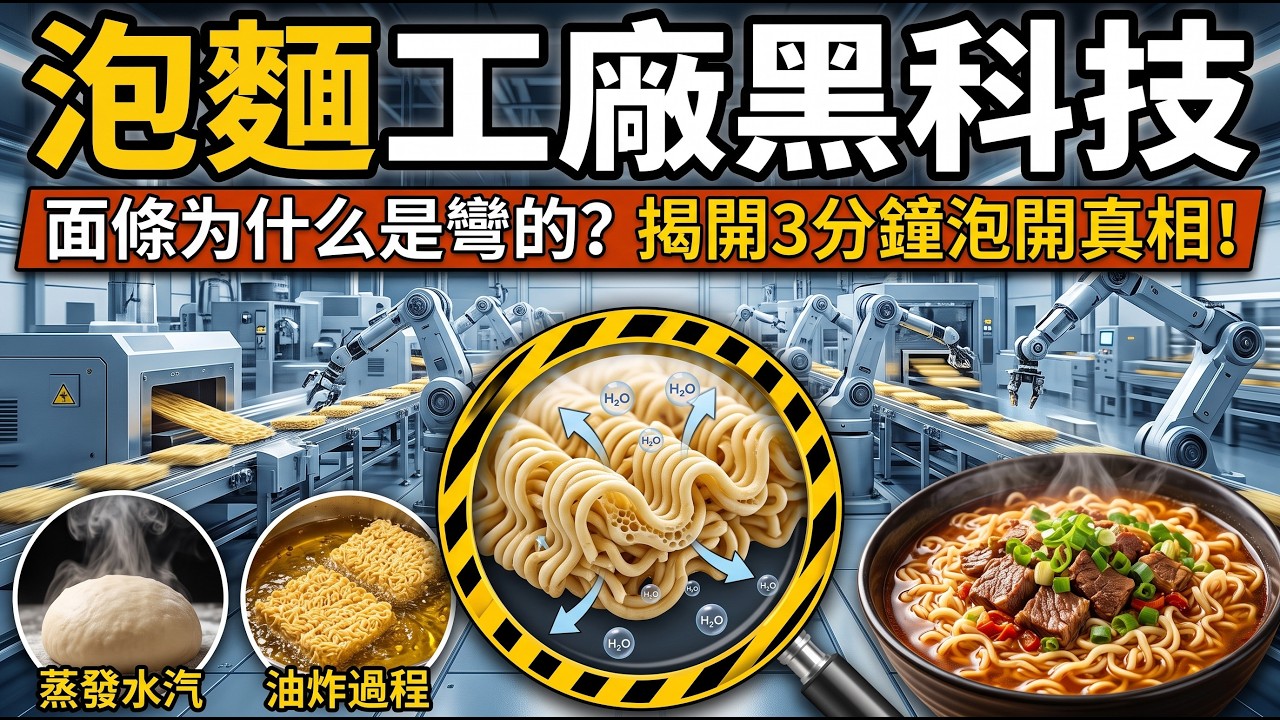 😱🤯💥震撼真相！泡麵為什麼是彎的？直擊工廠背後偷藏了幾十年的精密算計！📈💵💸#泡麵黑科技 #泡麵工廠 #安藤百福 #吳百福 #泡麵真相 #臺灣美食 #統一肉燥麵 #辛拉麵 #來一客 #超級