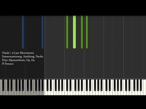 Finale / 3 Last Movements - Eine Alpensinfonie Op.64 - R Strauss - Synthesia Piano Tutorial