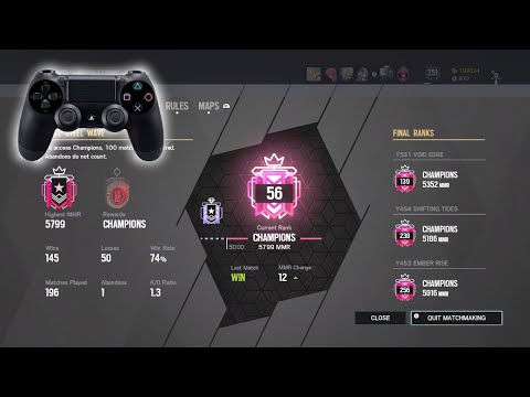 BEST CONSOLE SETTINGS TO RANK UP: 5.8K MMR + FOUR TIME CHAMPION - Rainbow Six Siege PS4 Gameplay