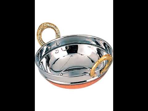 Round stainless steel copper bottom kadhai, for home