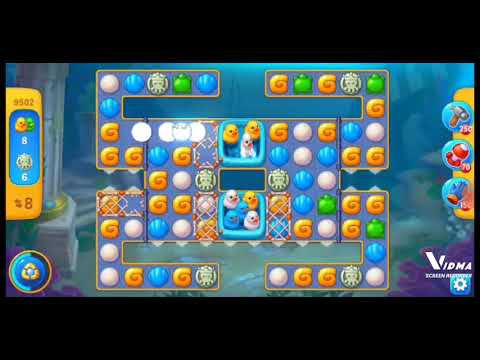 Fishdom. 9502 level no boosters and diamonds. 16 moves