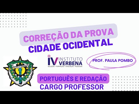 CORREÇÃO DA PROVA CIDADE OCIDENTAL