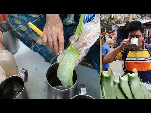 Tk 20 Healthy Street Drinks Aloe vera juice Bengali Aloe vera Shorbat Health Benefits BD food