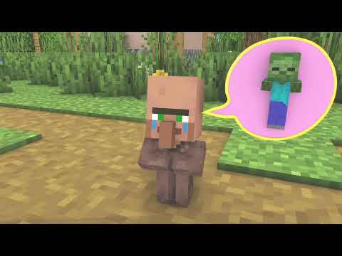 Baby villager becomes A fake baby Evoker - monster school minicraft animation