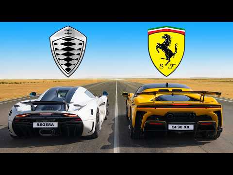 Ferrari v Koenigsegg Hypercar Hybrids: DRAG RACE