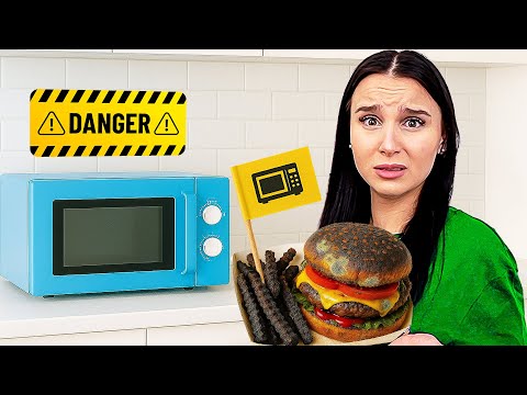 24 Stunden nur MIKROWELLEN ESSEN ! 🍟😫 (wurde krank)