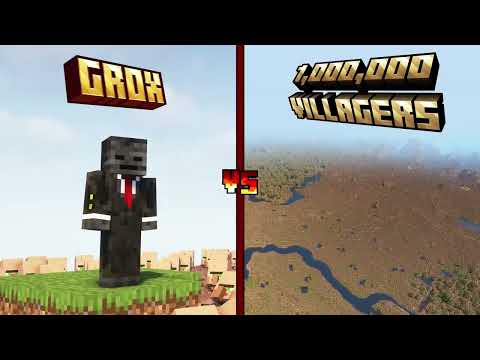 1 Million Villagers vs  Grox  Minecraft Manhunt Showdown!