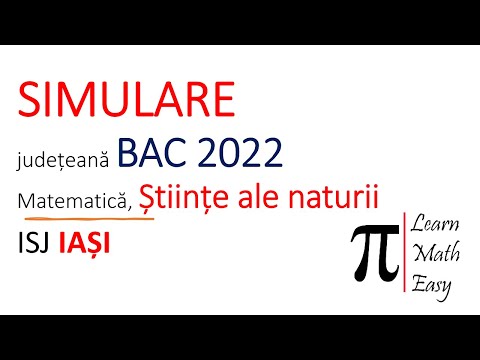 Simulare Matematica Iasi BAC Stiinte ale Naturii Ianuarie 2022