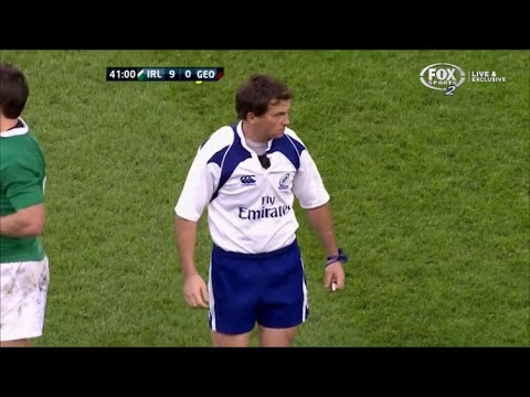 JP Doyle ignores Ireland knock on then awards them penalty