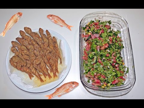 Red Mulldet Fish Spicy Fried Recipe And Salad