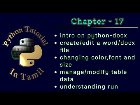 Python Tutorial Chapter 17 Modify Docx Files Using Py In Tamil