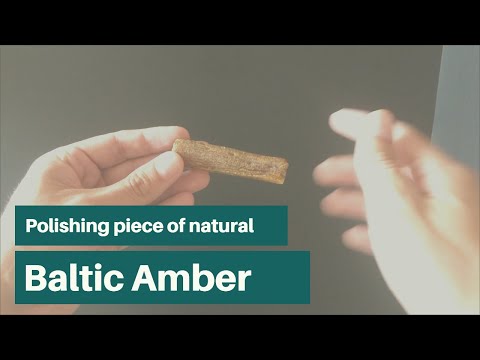 Polishing piece of natural baltic amber
