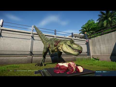 Jurassic World Evolution: JP Tyrannosaurus Rex vs Carcharodontosaurus (Base Genome)