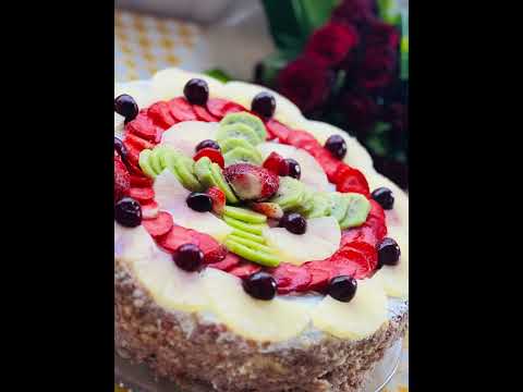 كاتو لذيذ وسريع من البيت صحي وغير شكل.. بقلب الفيديو كرز ودراق فواكه معلبة من صنع ايدي كومبوت الدراق