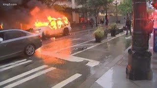 Seattle protest turns violent with looting and fires downtown