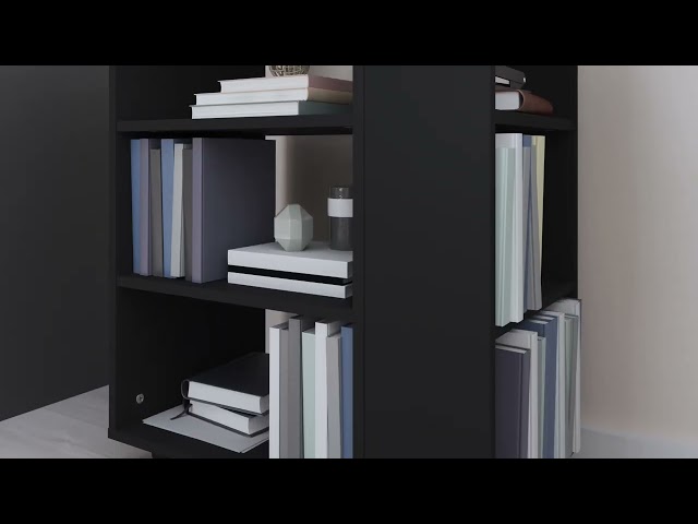 Video teaser for 808450 vidaXL Rolling Cabinet Black 60×35×75cm Engineered Wood