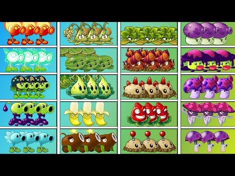 4 Team Plants Battlez PEA x MUSHROOM x BOMB x PULT - Who Will Win? - PvZ 2 Plant vs Plant