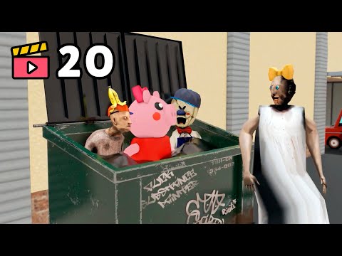 Granny vs Piggy vs Grandpa - funny horror school animation (Compilation #20)