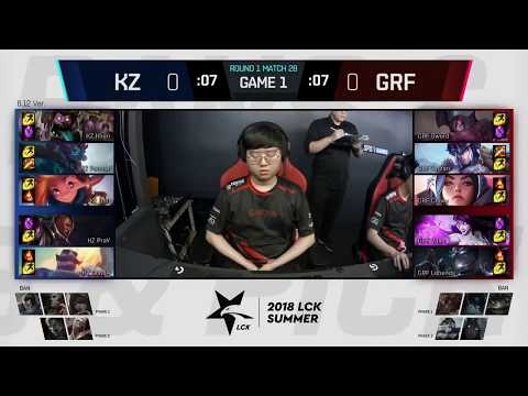 KZ (Bdd Zoe) vs GRF (Chovy Irelia) Game 1 Highlights   2018 LCK Summer W3D1