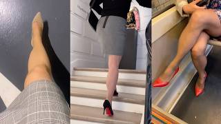 Top 19 Office Pantyhose POV Looks With Heels