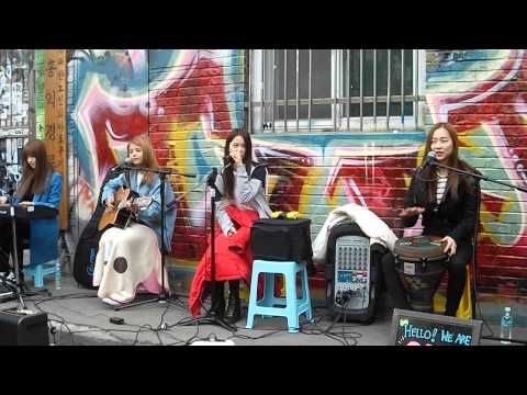150308 CLC - I Don't Care (2NE1) & Beautiful Night (BEAST) @ Hongdae Playground
