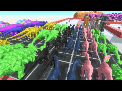 Colored CARNIVORE vs HERBIVORE DINOSAURS CITY Championship | Animal Revolt Battle Simulator