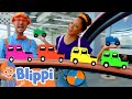 Blippi Races Rainbow Color Toy Cars With Meekah Blippi Learn Colors And Science