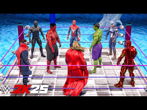 I Put All Avengers in Water Battle Royale Match - WWE 2K25