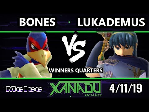 S@X 297 SSBM - Bones (Falco)  Vs. Lukademus (Marth) - Smash Melee Winners Quarters