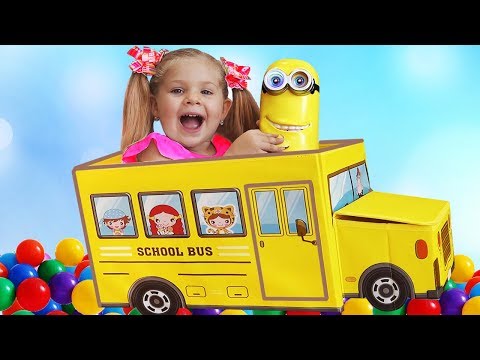 Wheels On The Bus with Diana | Nursery Rhymes & Kids Songs