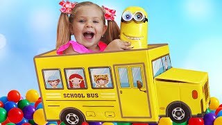 Wheels On The Bus with Diana | Nursery Rhymes &amp; Kids Songs