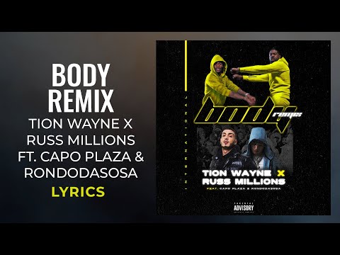 Tion Wayne,Russ Millions,Capo Plaza,Rondodarosa- Body Remix(LYRICS) "Arrivo in inghilterra" [TikTok]