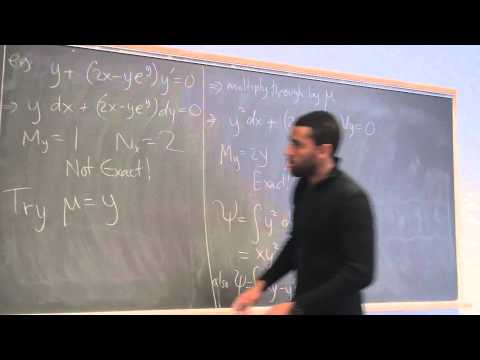 Math 391 Lecture 6 - Exact Equations and Reduction of Order