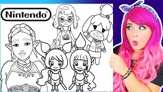 Coloring Zelda, Splatoon, Warioware & Animal Crossing Coloring Pages | Nintendo Games Coloring Video