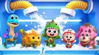 Ten Little Dinosaurs Stuck in the Mud | Counting Song for Preschoolers | BabyBus