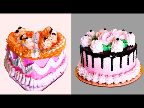 Pink Cake 💗 Beautiful Buttercream Cake with Decoration Mini cakes making #arhancakemaking