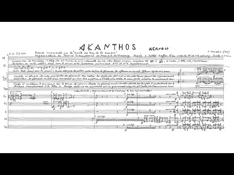 Iannis Xenakis - Akanthos (Audio + Full Score)