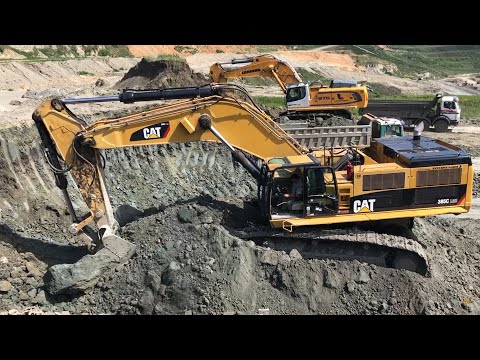Caterpillar 385C Liebherr 976 And Liebherr 974 Excavators Loading Trucks - Sotiriadis/Labrianidis