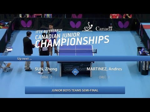 Andrés Martínez (CL) vs Sun Zheng (CN) - 2018 Canadian Junior Championships - Full Match