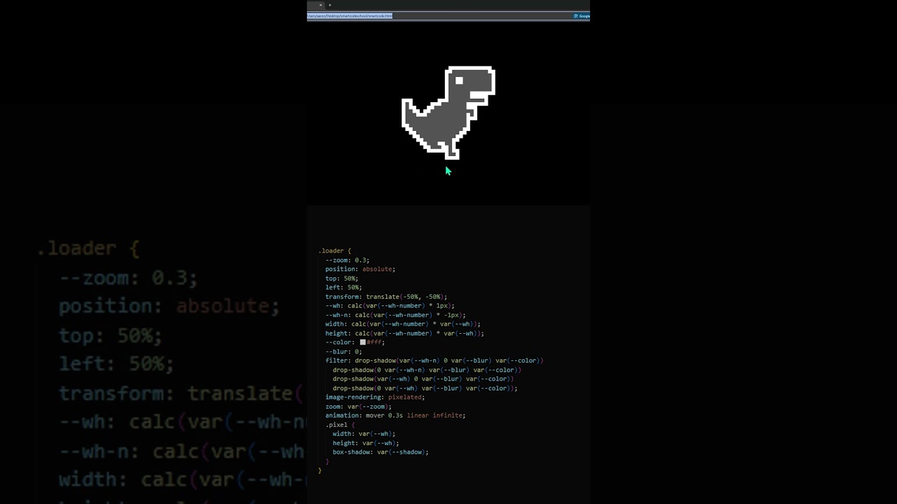 Dino Loader Animation | Create Pixel Loading Animation with HTML & CSS  #coding #html
