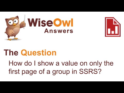 Wise Owl Answers - How do I show a value on only the first page of group in SSRS?