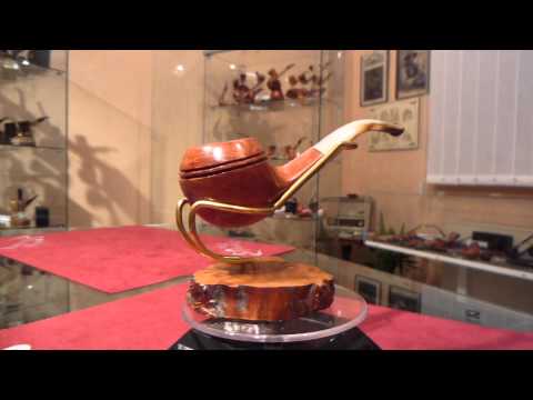 Pipa in radica e corno rhodesian freehand - www.paronellipipe.it