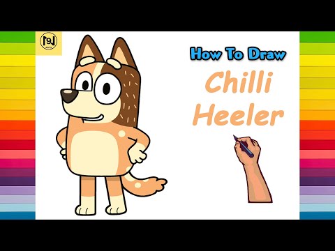 How to Draw Chilli Heeler from Bluey Easy Step by Step