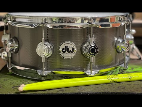 DW collectors Knurled Steel 5 5x14 Snare Drum Black Nickel