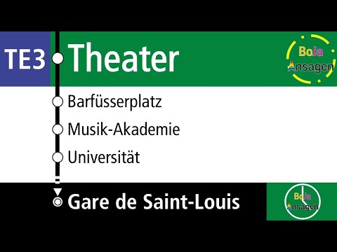 BVB Ansagen | 3 Basel Theater - Gare de Saint-Louis | Tramersatz | BoJa Ansagen