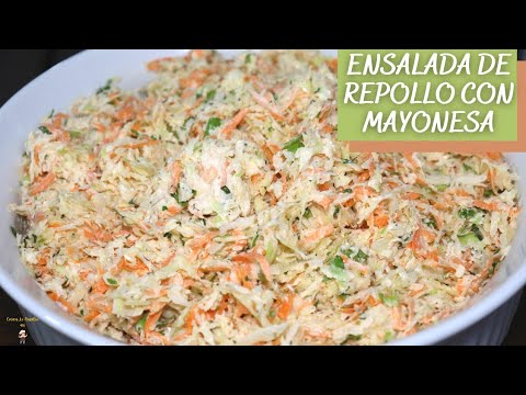 Como Hacer Ensalada De Repollo Con Mayonesa (Ensalada De Col) | Cabbage Salad With Mayonnaise